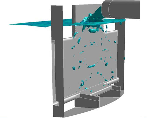 Free Surface Model Showing Air Entrainment